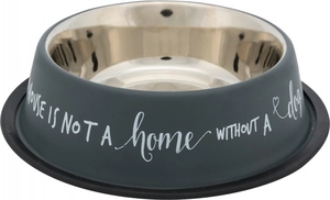 Trixie Köpek Mama ve Su Kabı Paslanmaz Çelik 0.90Lt 23cm Gri