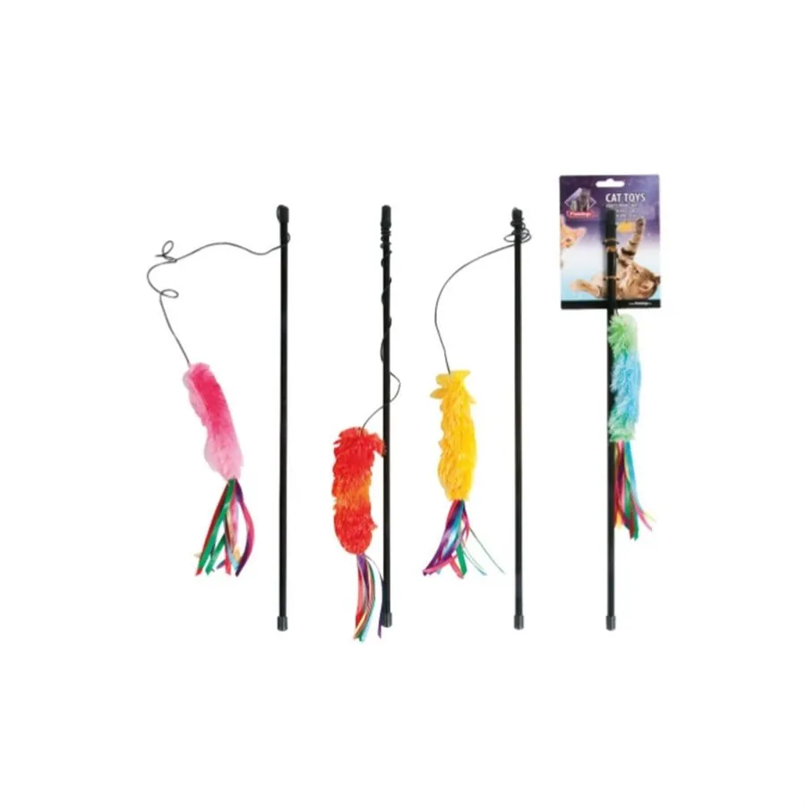 Flamingo Tüylü Kısa Kedi Oltası 25 CM - 1