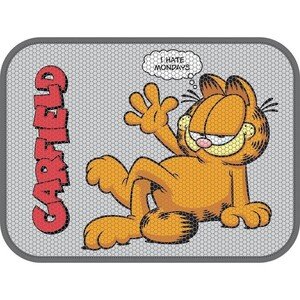 Garfield Çift Katmanlı Dikdörtgen Kedi Kumu Paspası Gri