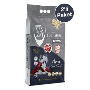 Vancat Aktif Karbonlu İnce Taneli Topaklanan Kedi Kumu 10 LT (2adet)