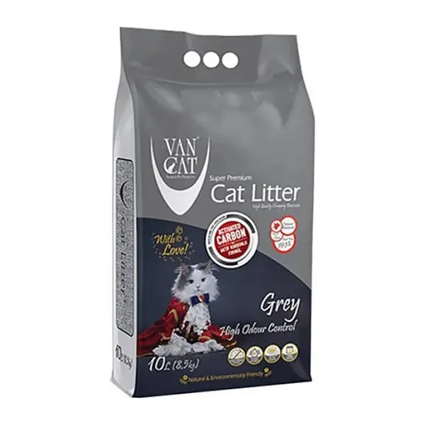 Vancat Aktif Karbonlu İnce Taneli Topaklanan Kedi Kumu 10 LT - 1