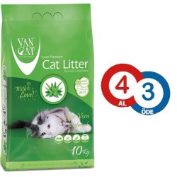 Vancat Aloe Veralı İnce Taneli Topaklanan Kedi Kumu 10 KG * 4 ADET