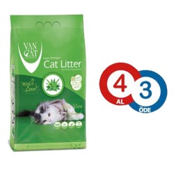 Vancat Aloe Veralı İnce Taneli Topaklanan Kedi Kumu 5 KG * 4 ADET