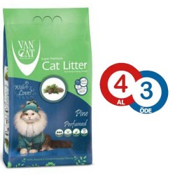 Vancat Çam Kokulu İnce Taneli Topaklanan Kedi Kumu 5 KG * 4 ADET