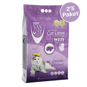 Vancat Lavanta Kokulu İnce Taneli Topaklanan Kedi Kumu 10 lt (2 adet)