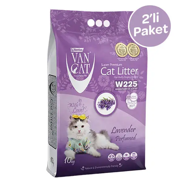 Vancat Lavanta Kokulu İnce Taneli Topaklanan Kedi Kumu 10 lt (2 adet) - 1
