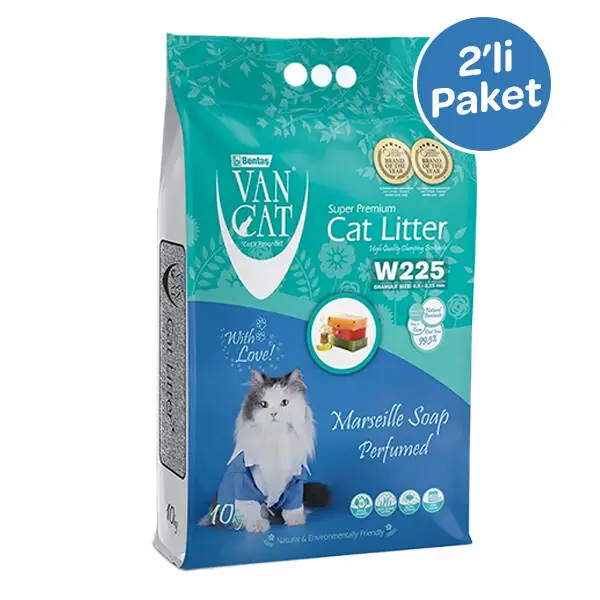 Vancat Marsilya Sabunu Kokulu İnce Taneli Topaklanan Kedi Kumu 10 lt (2 adet) - 1