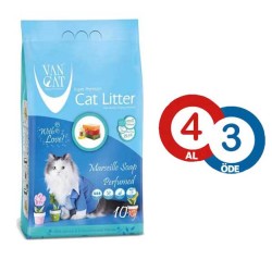 VanCat Marsilya Sabun Kokulu Topaklanan Kedi Kumu 10 KG ( 4 AL 3 ÖDE )