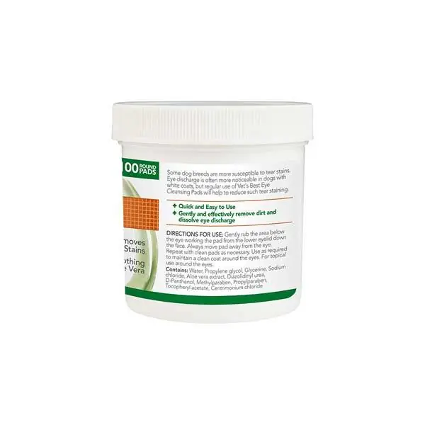 Vet's Best Kedi ve Köpekler için Aloe Vera Özlü Göz Temizleme Pedi 100lü - 2