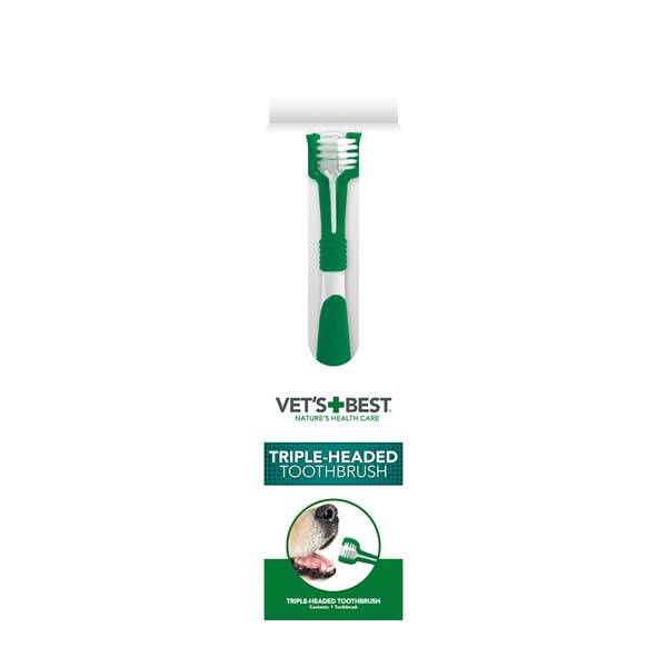 Vet's Best Köpekler İçin Üç Başlı Diş Fırçası - 1