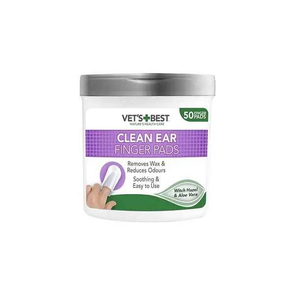 Vet&prime;s Best Kedi ve Köpekler için Fındık ve Aloe Vera Özlü Kulak Temizleme Pedi 50li - 1