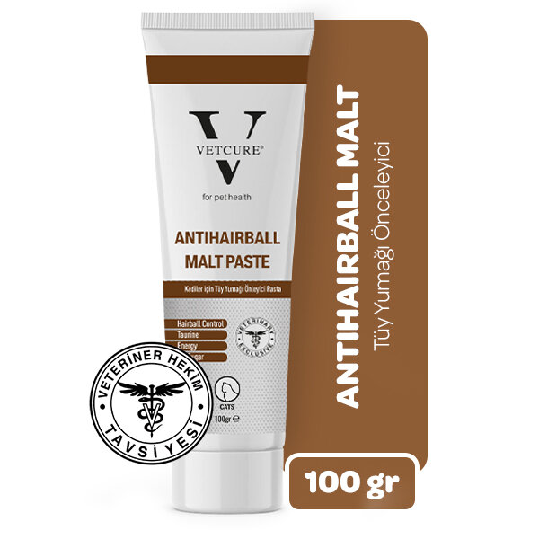 Vetcure Anti Hairball Kedi Tüy Yumağı Önleyici Malt Paste 100 gr - 1