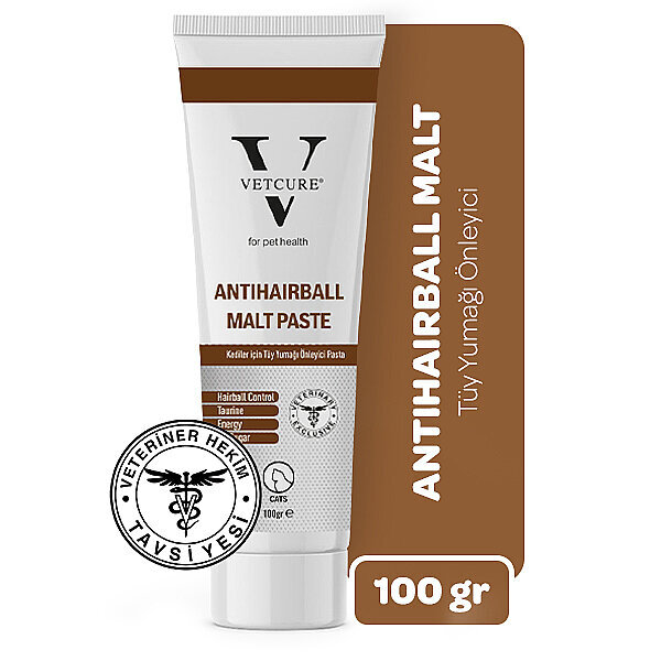 Vetcure Anti Hairball Kedi Tüy Yumağı Önleyici Malt Paste 100 gr