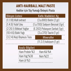 Vetcure Anti Hairball Kedi Tüy Yumağı Önleyici Malt Paste 100 gr - 2