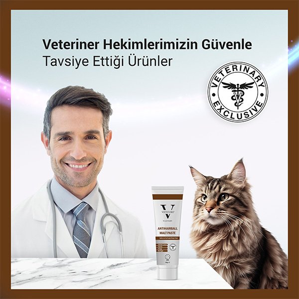 Vetcure Anti Hairball Kedi Tüy Yumağı Önleyici Malt Paste 100 gr - 3