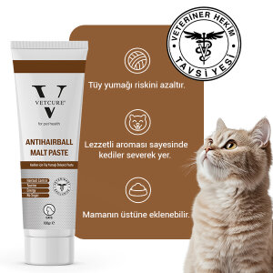 Vetcure Anti Hairball Kedi Tüy Yumağı Önleyici Malt Paste 100 gr - 2