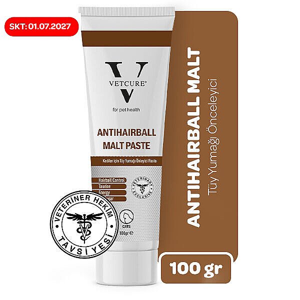 Vetcure Anti Hairball Kedi Tüy Yumağı Önleyici Malt Paste 100 gr - 1