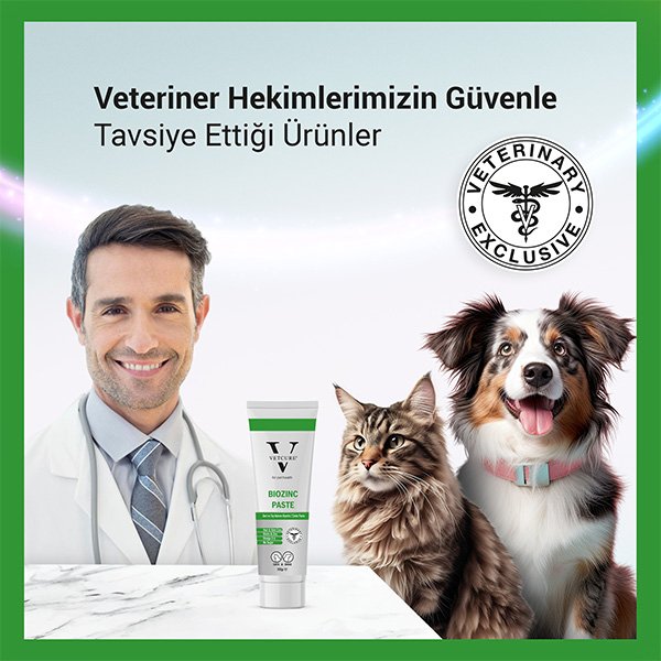 Vetcure Biozinc Kedi ve Köpek Deri ve Tüy Destekleyici Paste 100 gr - 3