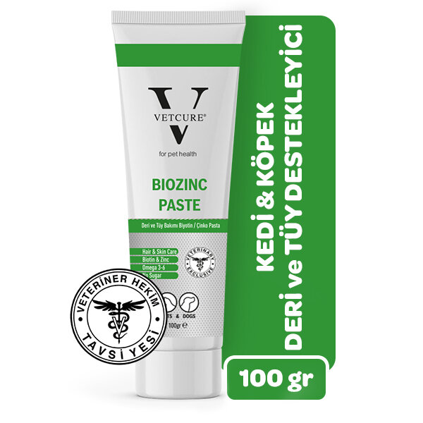 Vetcure Biozinc Kedi ve Köpek Deri ve Tüy Destekleyici Paste 100 gr - 1