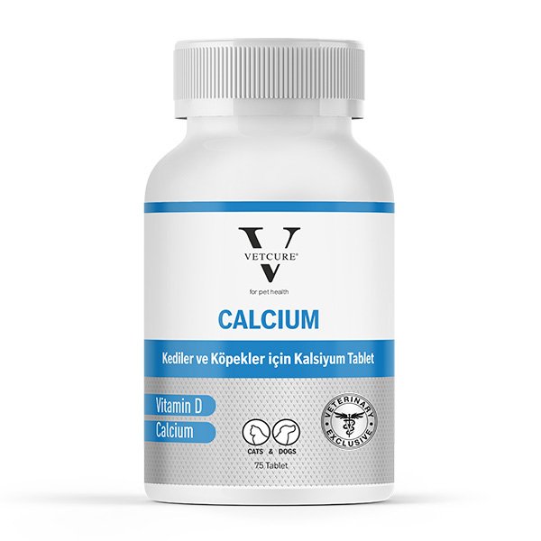 Vetcure Calcium Kedi ve Köpekler İçin Kalsiyum Desteği 75 Tablet - 1