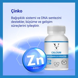 Vetcure Calcium Kedi ve Köpekler İçin Kalsiyum Desteği 75 Tablet - 4