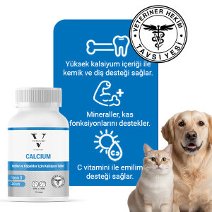 Vetcure Calcium Kedi ve Köpekler İçin Kalsiyum Desteği 75 Tablet - 2