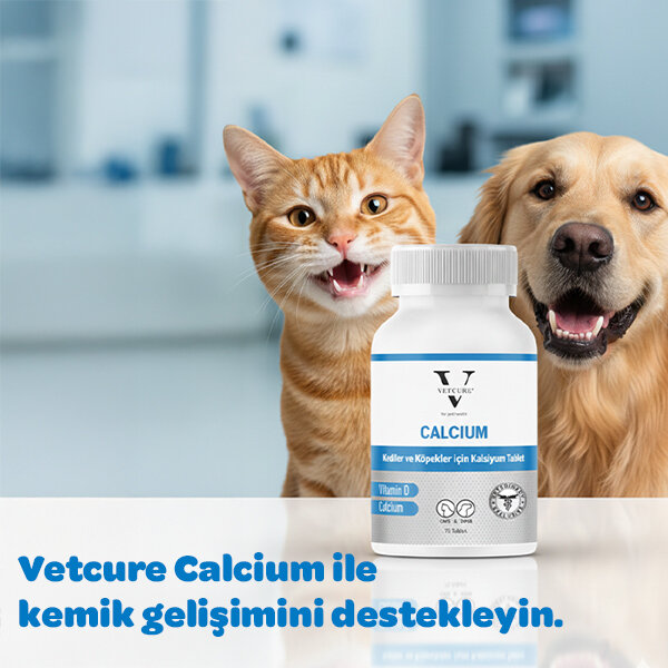 Vetcure Calcium Kedi ve Köpekler İçin Kalsiyum Desteği 75 Tablet - 4