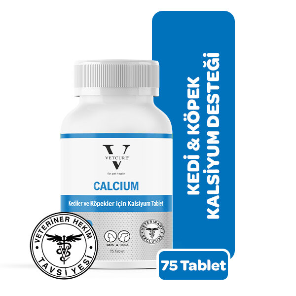 Vetcure Calcium Kedi ve Köpekler İçin Kalsiyum Desteği 75 Tablet - 2