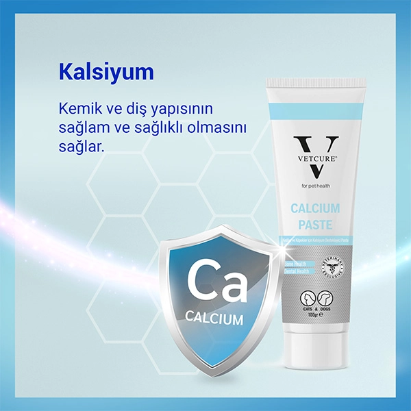 Vetcure Calcium Kedi ve Köpek Kemik ve Diş Sağlığı Fosfor ve D3 Desteği Paste 100 gr - 3