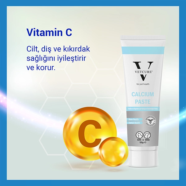 Vetcure Calcium Kedi ve Köpek Kemik ve Diş Sağlığı Fosfor ve D3 Desteği Paste 100 gr - 4