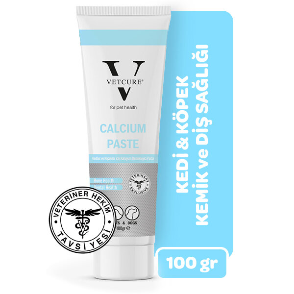 Vetcure Calcium Kedi ve Köpek Kemik ve Diş Sağlığı Fosfor ve D3 Desteği Paste 100 gr - 1