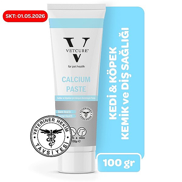 Vetcure Calcium Kedi ve Köpek Kemik ve Diş Sağlığı Fosfor ve D3 Desteği Paste 100 gr - 1