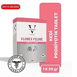 Vetcure Cat Florex Kedi Probiyotik Tablet 1 Gr 30'Lu Kutu - 1