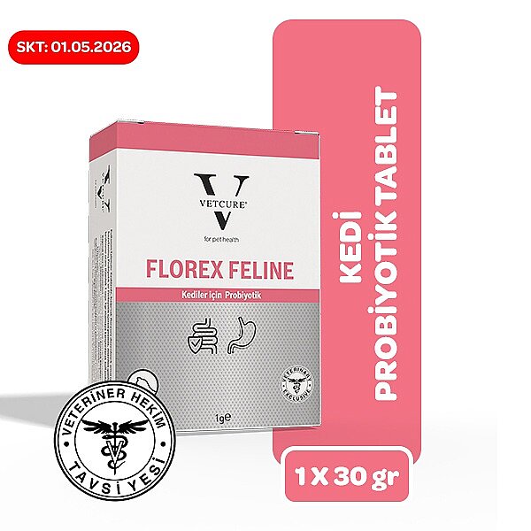 Vetcure Cat Florex Kedi Probiyotik Tablet 1 Gr 30'Lu Kutu - 1