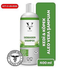 Vetcure Dermaskin Kedi ve Köpekler İçin Aloe Vera Destekli Şampuan 400 ML