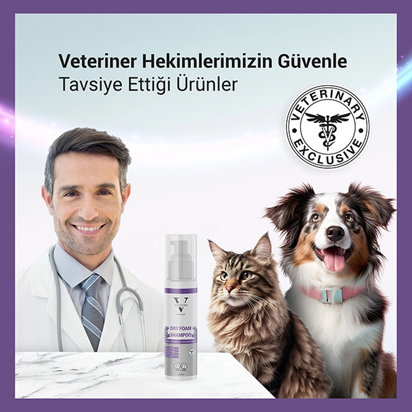 Vetcure Dry Foam Kedi ve Köpekler İçin Lavanta Kokulu Kuru Şampuan 200 ML - 3