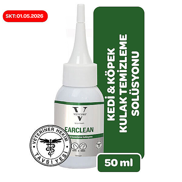Vetcure Ear Clean Kedi ve Köpek Kulak Temizleme Solüsyonu 50 ML - 1