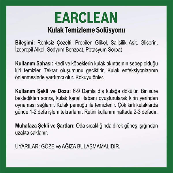Vetcure Ear Clean Kedi ve Köpek Kulak Temizleme Solüsyonu 50 ML - 2