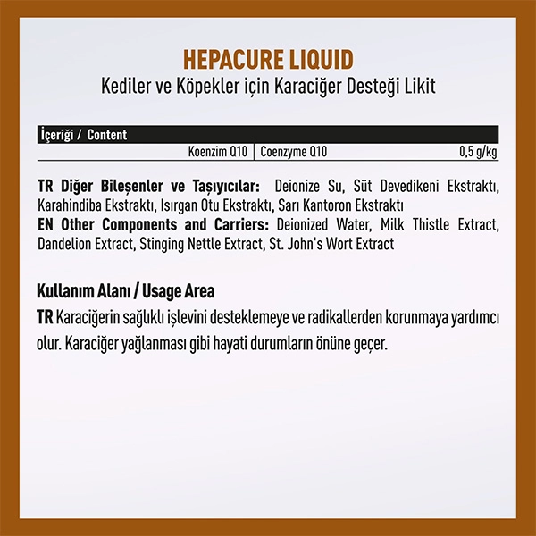 Vetcure Hepacure Kedi ve Köpek Karaciğer Sağlığı Destekleyici Likit 50 ML - 2