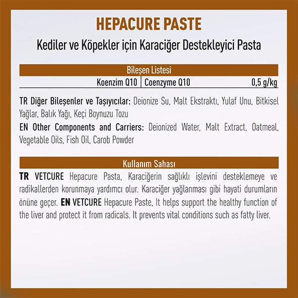 Vetcure Hepacure Kedi ve Köpek Karaciğer Sağlığı Destekleyici Paste 100 gr - 2