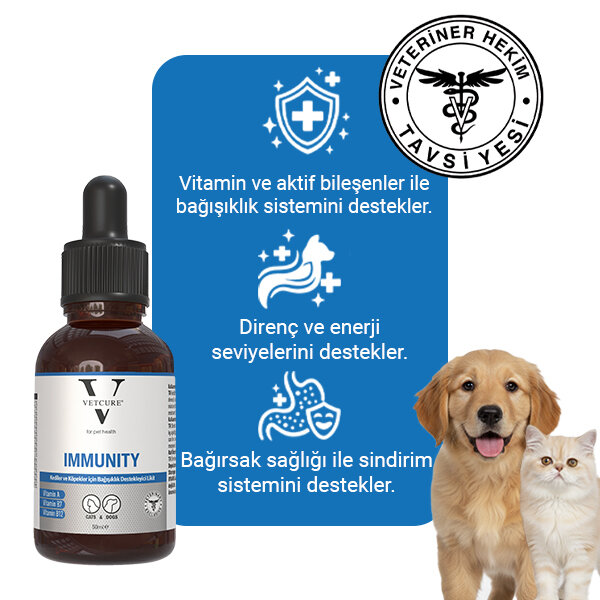 Vetcure İmmunity Kedi ve Köpek Genel Bağışıklık Destekleyici Likit 50 Ml - 2