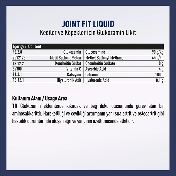 Vetcure Joint Fit Kedi ve Köpek Eklem Kas ve Eklem Sıvısı Sorunları Destekleyici Likit 50 ML - 2