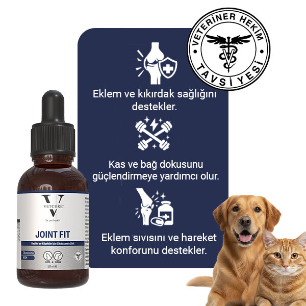 Vetcure Joint Fit Kedi ve Köpek Eklem Kas ve Eklem Sıvısı Sorunları Destekleyici Likit 50 ML - 2