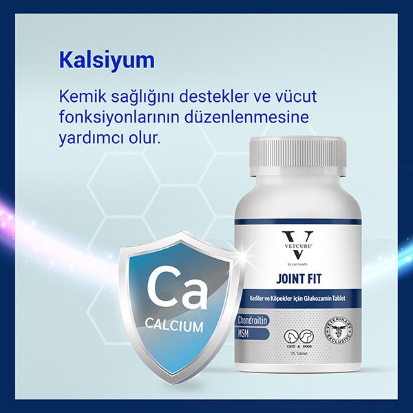Vetcure Joint Fit Kedi ve Köpek Eklem Kas ve Eklem Sıvısı Sorunları Destekleyici 75 Tablet - 3