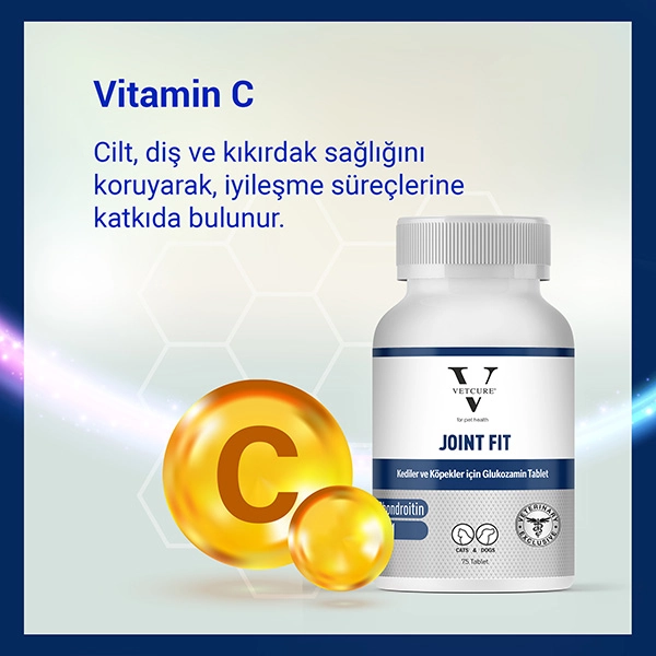 Vetcure Joint Fit Kedi ve Köpek Eklem Kas ve Eklem Sıvısı Sorunları Destekleyici 75 Tablet - 7