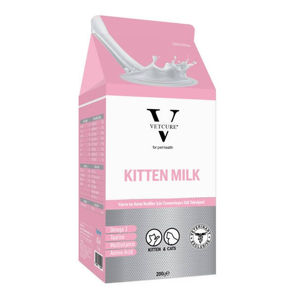 Vetcure Kitten Milk Yavru ve Anne Kedi İçin Tamamlayıcı Süt Tozu Takviyesi 200 gr - 1