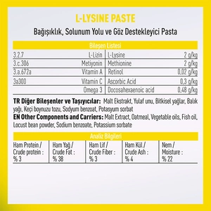 Vetcure L-Lysine Kedi Bağışıklık ve Solunum Yolu Destekleyici Paste 100 gr - 2