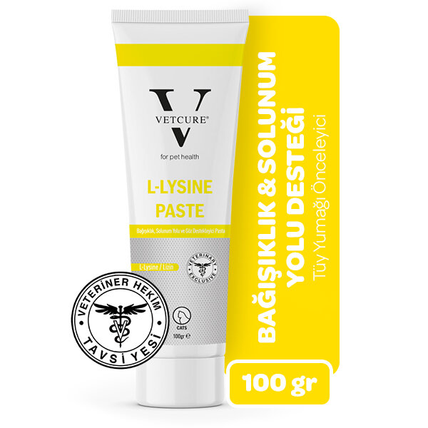 Vetcure L-Lysine Kedi Bağışıklık ve Solunum Yolu Destekleyici Paste 100 gr - 1
