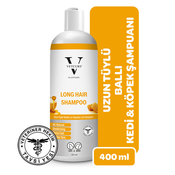 Vetcure Long Hair Kedi ve Köpekler İçin Ballı Uzun Tüylü Şampuan 400 ML - 1