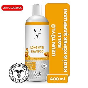 Vetcure Long Hair Kedi ve Köpekler İçin Ballı Uzun Tüylü Şampuan 400 ML